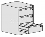 Schubladenschrank, Karteischrank für Karteikarten mit 3 Schubladen, vierbahnig