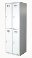 Garderobenschrank, 4 Türen, 4-türig, 4 Abteile B600, ECO-Line<br>  grau/grau<br>  Verfügbar: ca. 30 Stk.