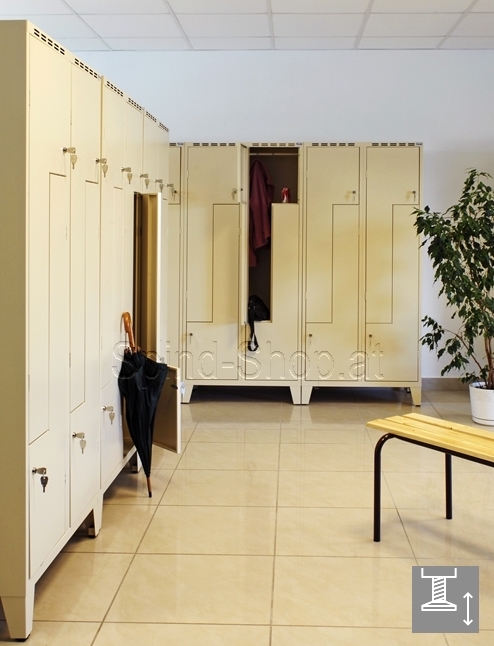 Lüllmann 4er Spind komplett montiert grau/blau 180x80x50cm (HxBxT) Z-Spind Umkleide Stahl Kleiderspind Garderobenschrank 525111 Lüllmann 4er Spind komplett montiert grau/blau 180x80x50cm (HxBxT) Z-Spind Umkleide Stahl Kleiderspind Garderobenschrank 525111