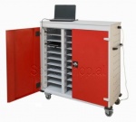 Laptopwagen, Notebookwagen, Notebook Fächerschrank, Laptop Schließfachschrank mit Ladefunktion,  20 Fächer
