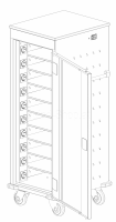 Laptopwagen, Notebookwagen, Notebook Fächerschrank, Laptop Schließfachschrank mit Ladefunktion,  10 Fächer