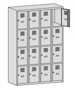 Schliessfachschrank, Fächerschrank, 16 Fächer, B1.200