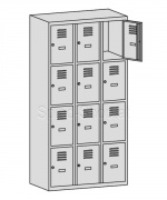 Schliessfachschrank, Fächerschrank, 12 Fächer, B900